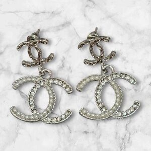 Silver Earrings with Crystal Accents